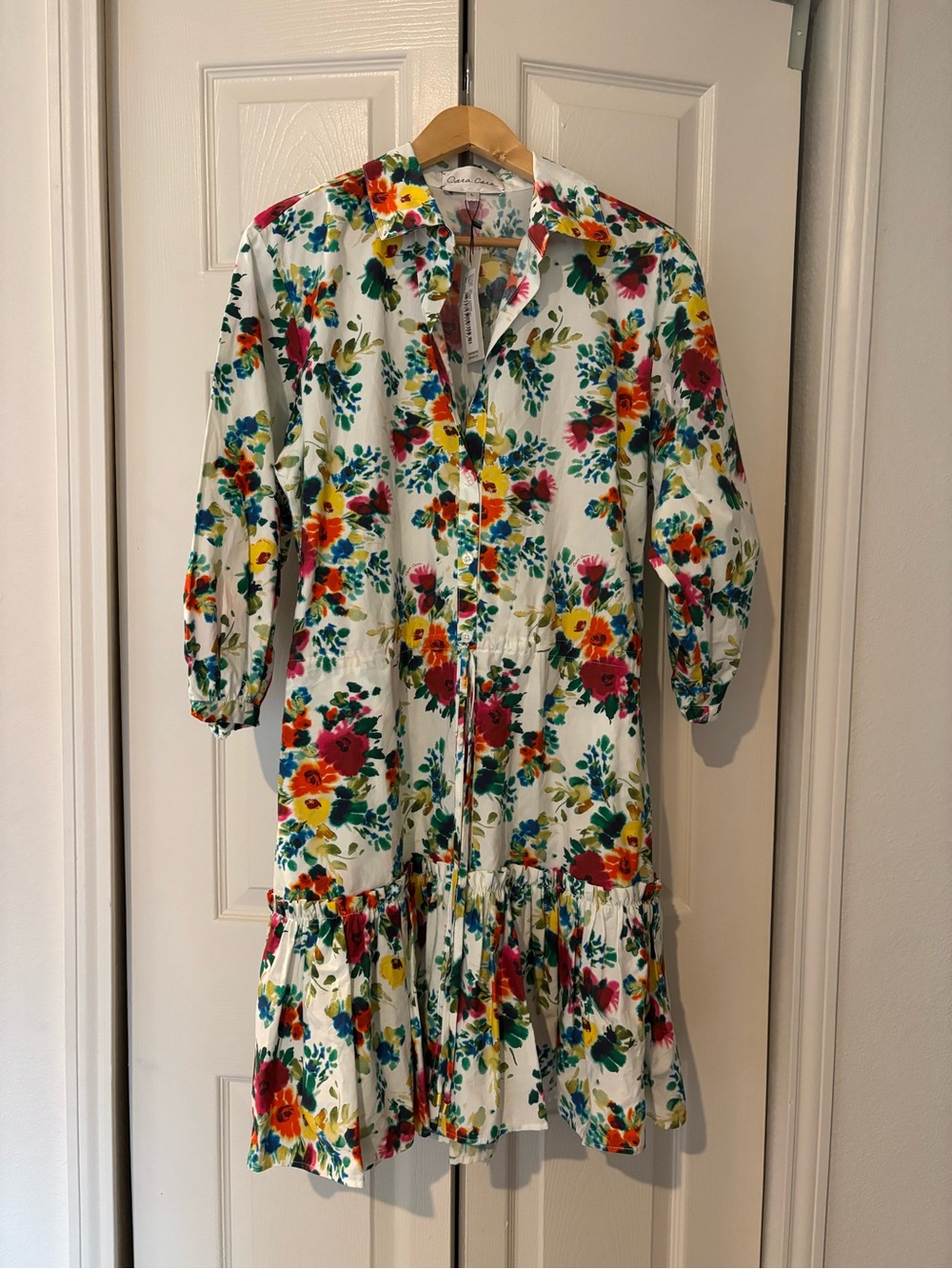 Cara Cara Robin Dress with Multicolor Floral Watercolor Print